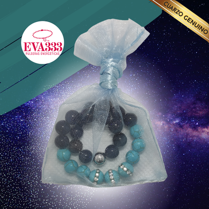 Pulsera Cuarzo Aventurina Azul y Turquesa N° 8-9