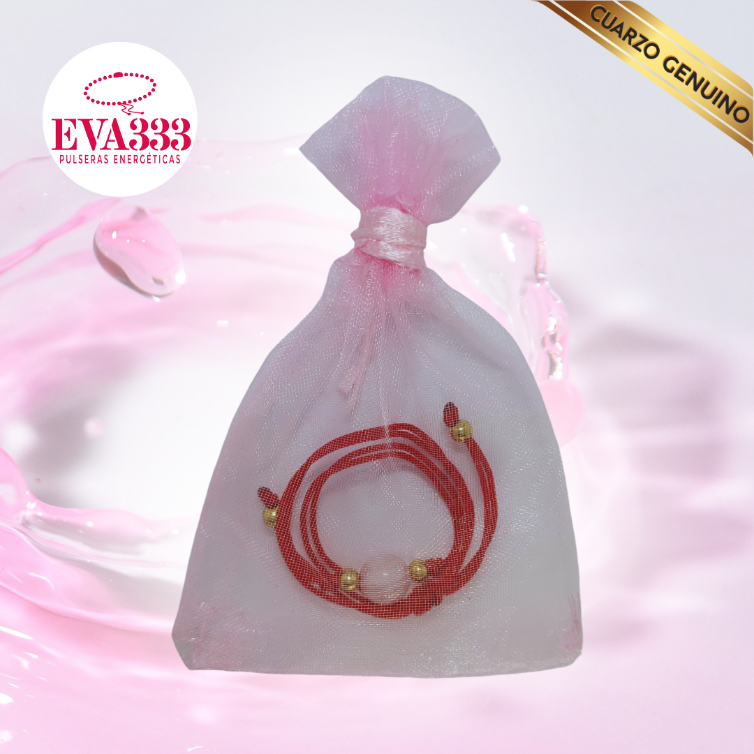 Pulsera Hilo Rojo Liso 1 Cuarzo Rosa