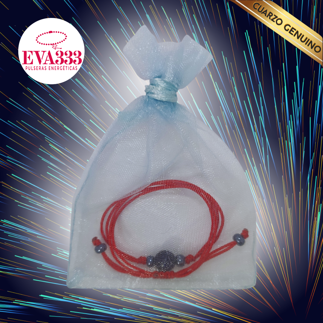 Pulsera Hilo Rojo Liso 1 Cuarzo Aventurina Azul