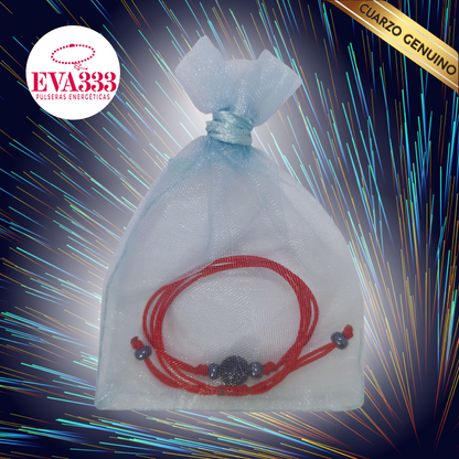 Pulsera Hilo Rojo Liso 1 Cuarzo Aventurina Azul