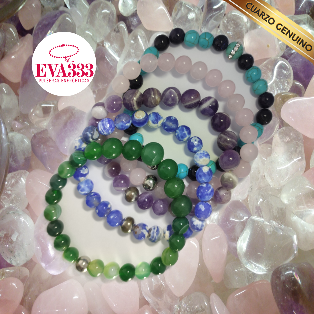 Pulsera Cuarzo Amatista N° 8-10 Traslucido