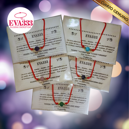 Pulsera Hilo Rojo Liso 1 Cuarzo Amatista