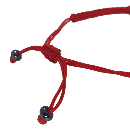 Pulsera Ojo Turco Rojo con Hilo Rojo Tejido