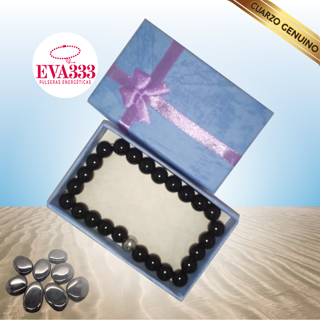Pulsera Cuarzo Obsidiana Negra N° 8