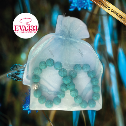 Pulsera Cuarzo Aventurina Azul y Turquesa N° 8