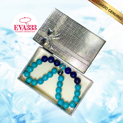 Pulsera Cuarzo Turquesa y Lapislázuli N° 6-8