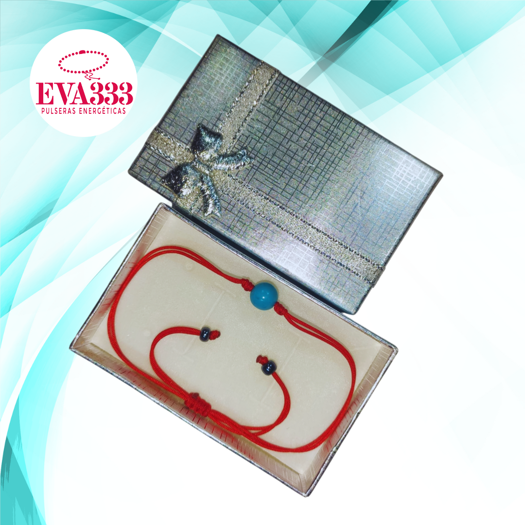 Pulsera Hilo Rojo Liso 1 Cuarzo Turquesa