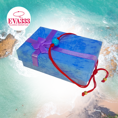 Pulsera Hilo Rojo Liso 1 Cuarzo Turquesa