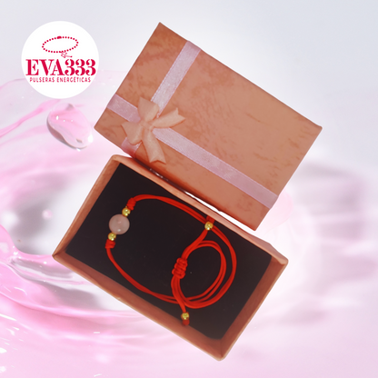 Pulsera Hilo Rojo Liso 1 Cuarzo Rosa