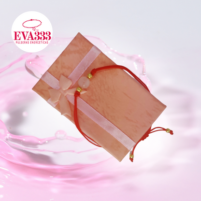 Pulsera Hilo Rojo Liso 1 Cuarzo Rosa