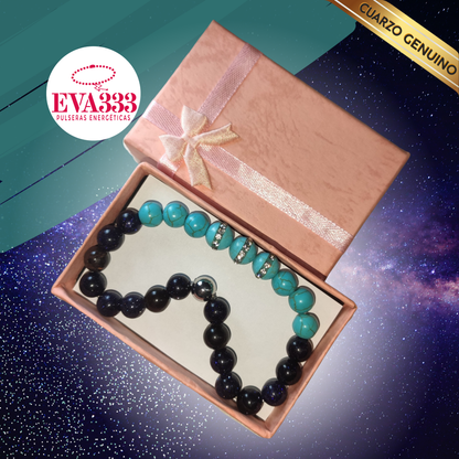 Pulsera Cuarzo Aventurina Azul y Turquesa N° 8-9