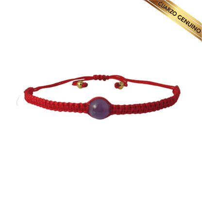 Pulsera Hilo Rojo Tejido 1 Cuarzo Amatista