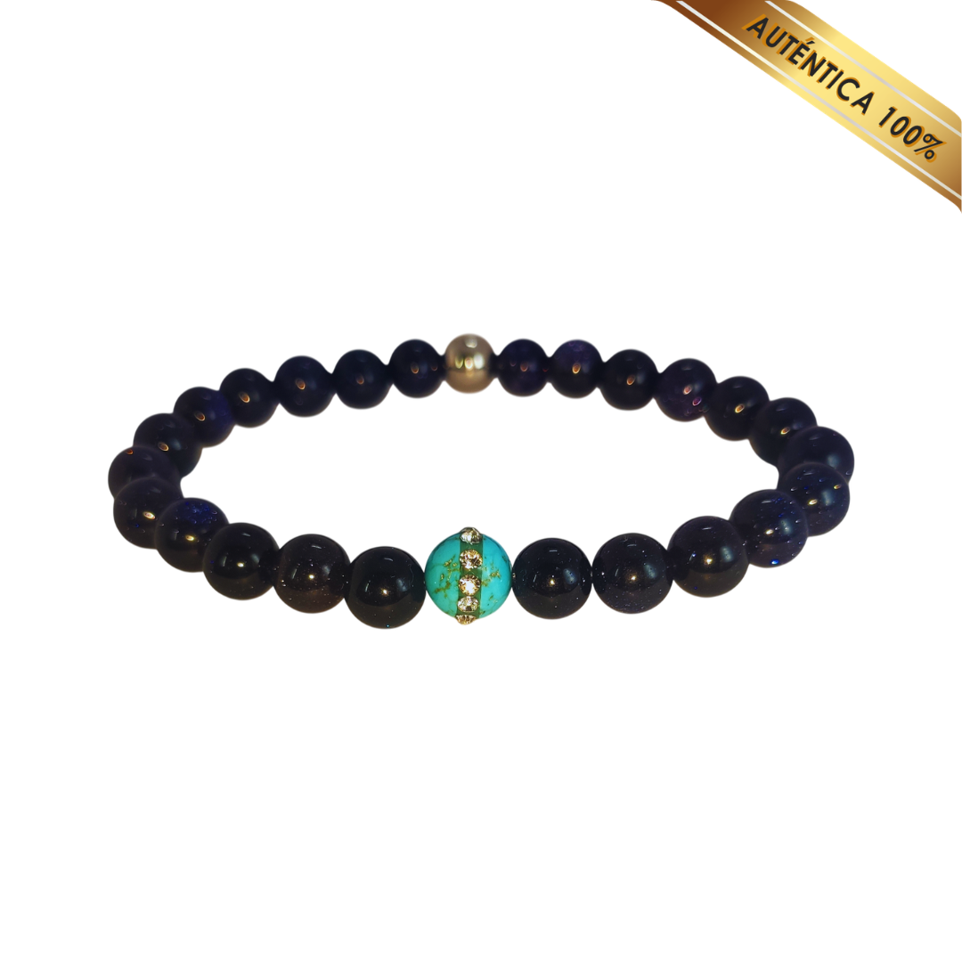 Pulsera Cuarzo Aventurina y Turquesa N° 8-9