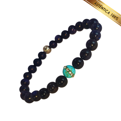 Pulsera Cuarzo Aventurina y Turquesa N° 8-9