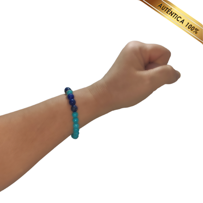 A- Pulsera Piedra Turquesa y Lapislázuli --- N° 6-8