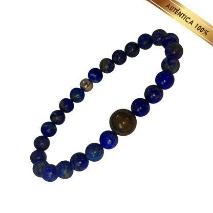 A- Pulsera Piedra Lapislázuli y Obsidiana N° 8-12