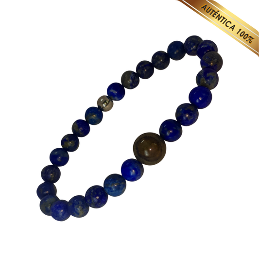 A- Pulsera Piedra Lapislázuli y Obsidiana N° 8-12