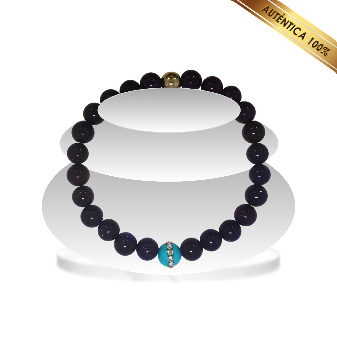 Pulsera Cuarzo Aventurina y Turquesa N° 8-9