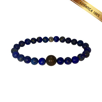 A- Pulsera Piedra Lapislázuli y Obsidiana N° 8-12