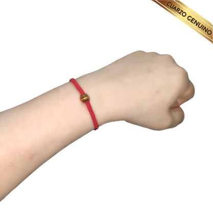 Pulsera Hilo Rojo Tejido 1 Cuarzo Ojo de Tigre