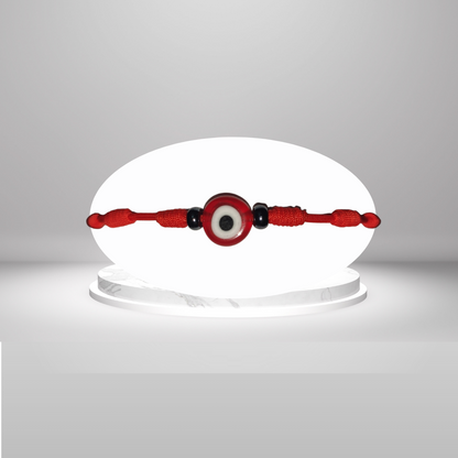 Pulsera Ojo Turco Rojo con Hilo Rojo 7 Nudos
