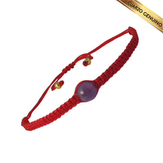 Pulsera Hilo Rojo Tejido 1 Cuarzo Amatista
