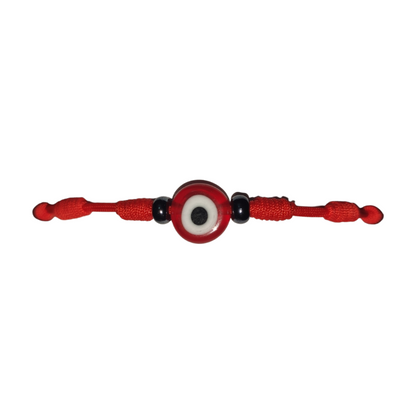 Pulsera Ojo Turco Rojo con Hilo Rojo 7 Nudos