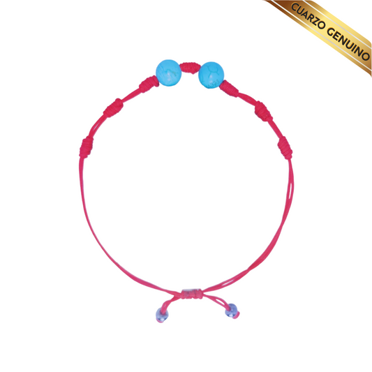 Pulsera Hilo Rojo 7 Nudos Sencillo 2 Cuarzo Turquesa