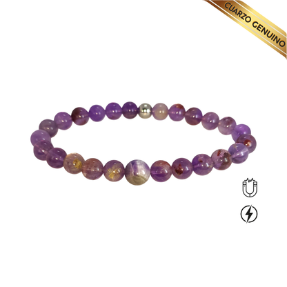 Pulsera Cuarzo Amatista N° 8-10 Traslucido