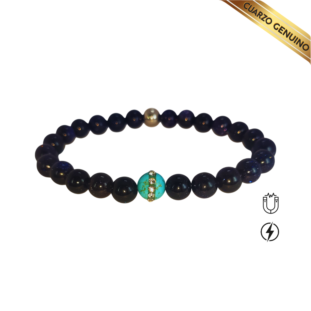 Pulsera Cuarzo Aventurina y Turquesa N° 8-9