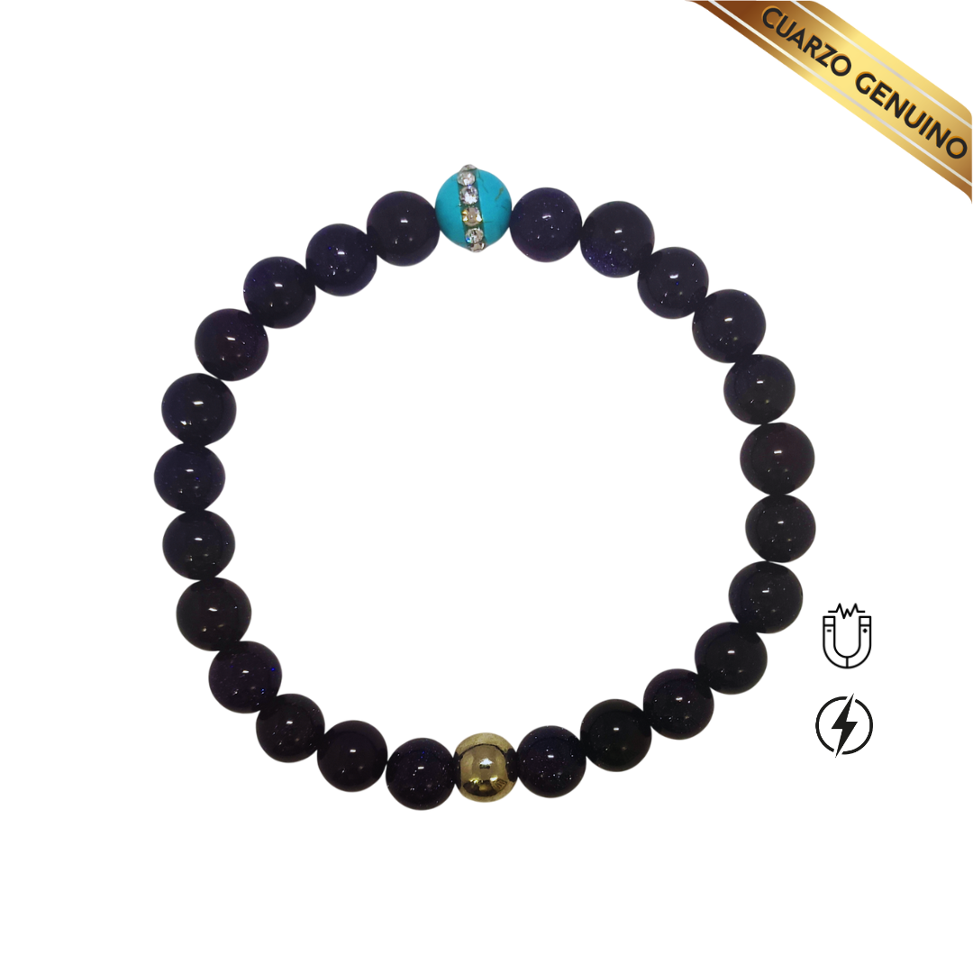 Pulsera Cuarzo Aventurina y Turquesa N° 8-9