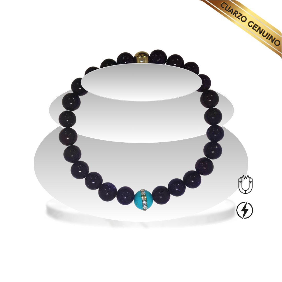 Pulsera Cuarzo Aventurina y Turquesa N° 8-9