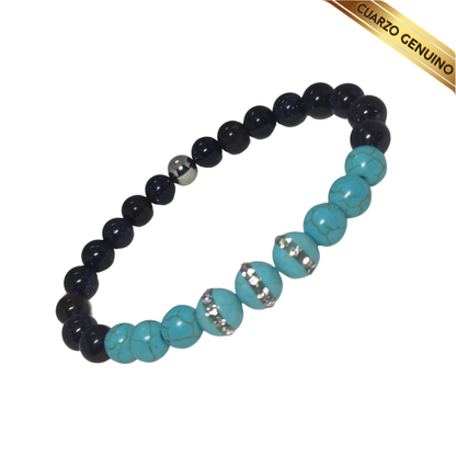 Pulsera Cuarzo Aventurina Azul y Turquesa N° 8-9