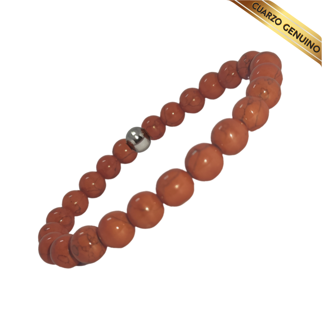 Pulsera Cuarzo Jaspe Rojo N° 8