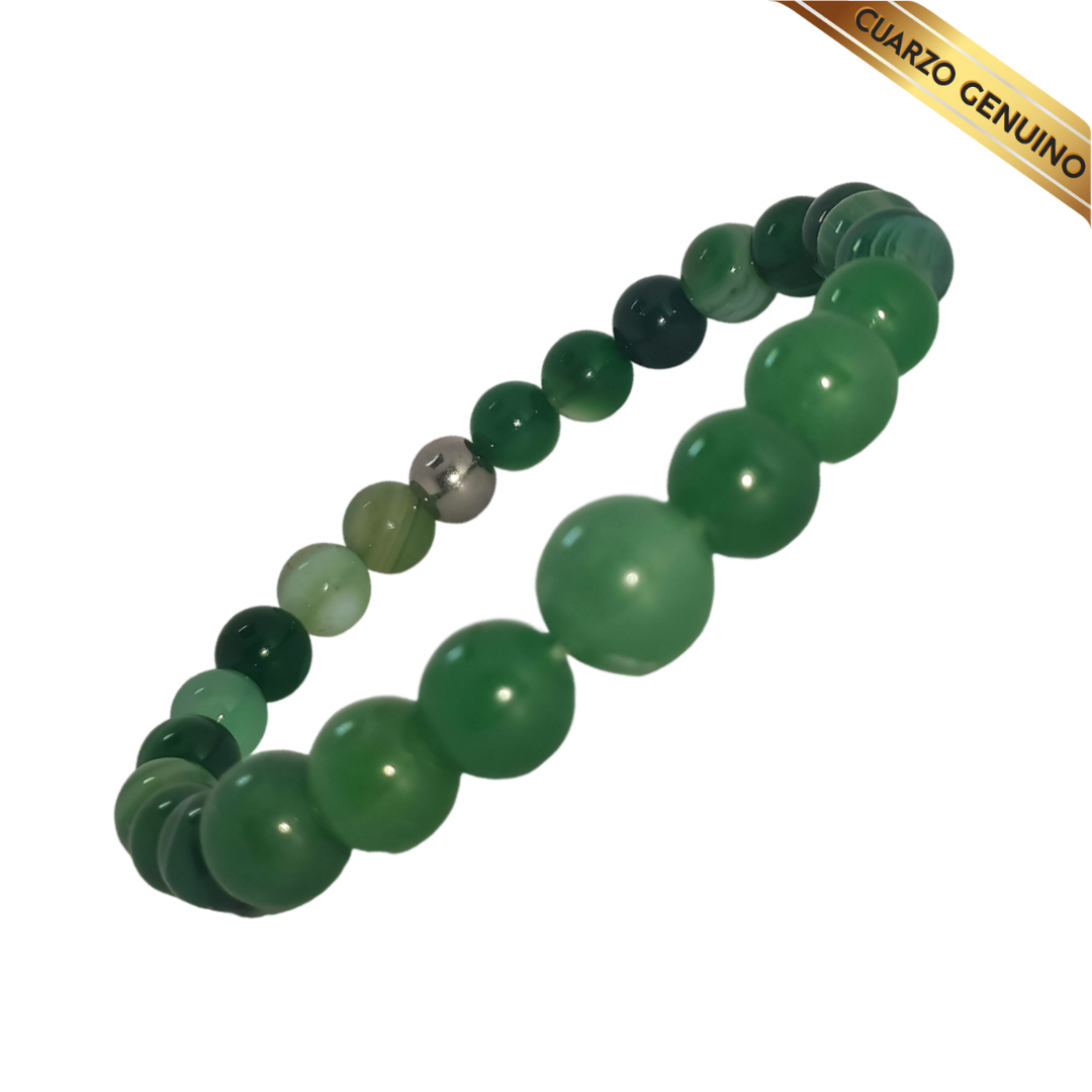 Pulsera Cuarzo Jaspe Verde N° 8-10