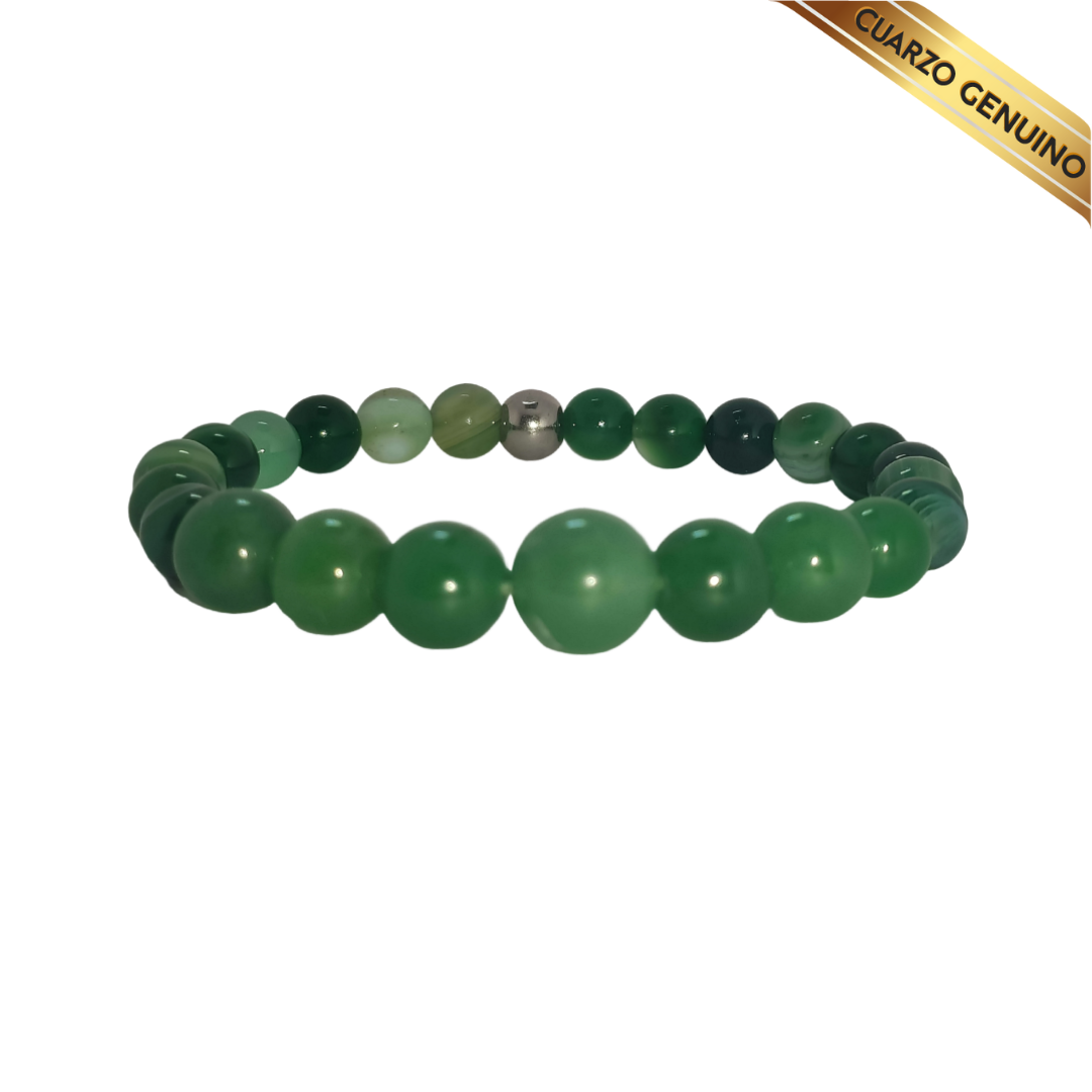 Pulsera Cuarzo Jaspe Verde N° 8-10