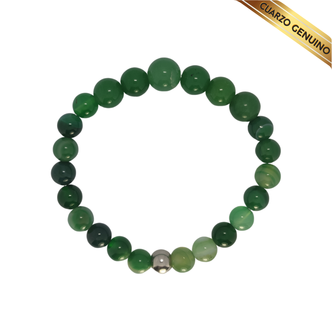 Pulsera Cuarzo Jaspe Verde N° 8-10