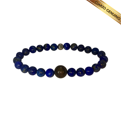 Pulsera Cuarzo Lapislázuli y Obsidiana N° 8-12