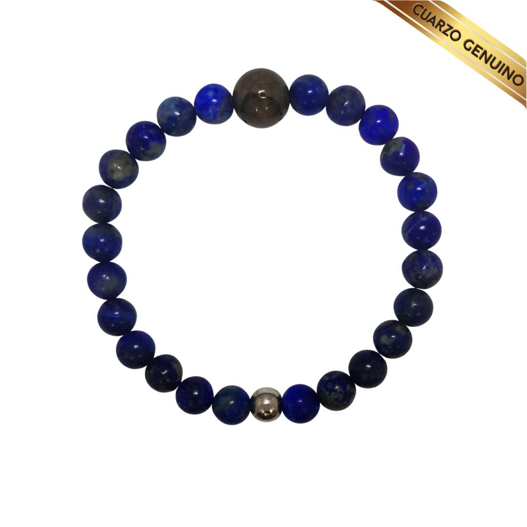 Pulsera Cuarzo Lapislázuli y Obsidiana N° 8-12