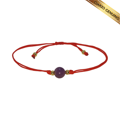 Pulsera Hilo Rojo Liso 1 Cuarzo Amatista