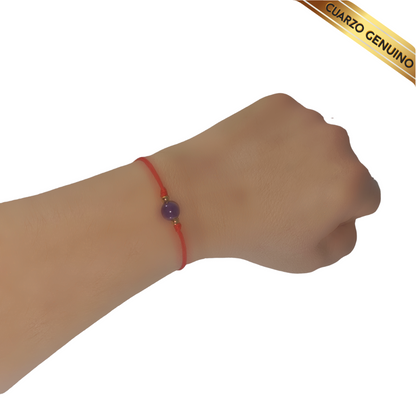 Pulsera Hilo Rojo Liso 1 Cuarzo Amatista