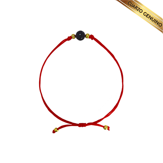 Pulsera Hilo Rojo Liso 1 Cuarzo Aventurina Azul