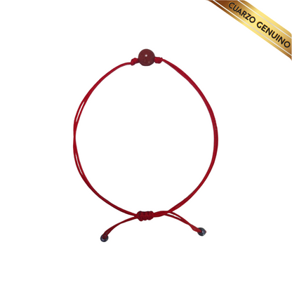 Pulsera Hilo Rojo Liso 1 Cuarzo Jaspe Rojo