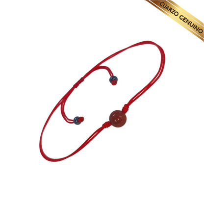 Pulsera Hilo Rojo Liso 1 Cuarzo Jaspe Rojo