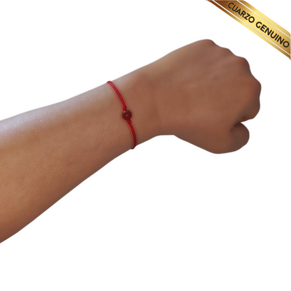 Pulsera Hilo Rojo Liso 1 Cuarzo Jaspe Rojo