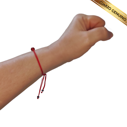 Pulsera Hilo Rojo Liso 1 Cuarzo Jaspe Rojo