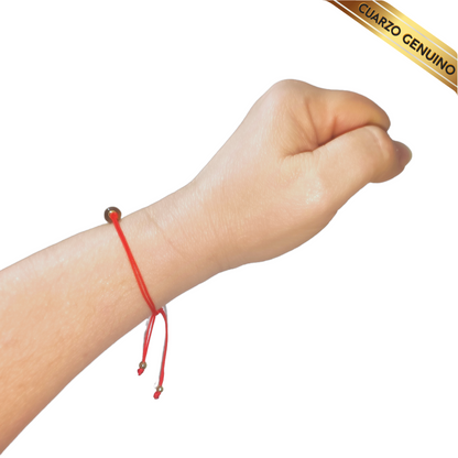 Pulsera Hilo Rojo Liso 1 Cuarzo Ojo de Tigre