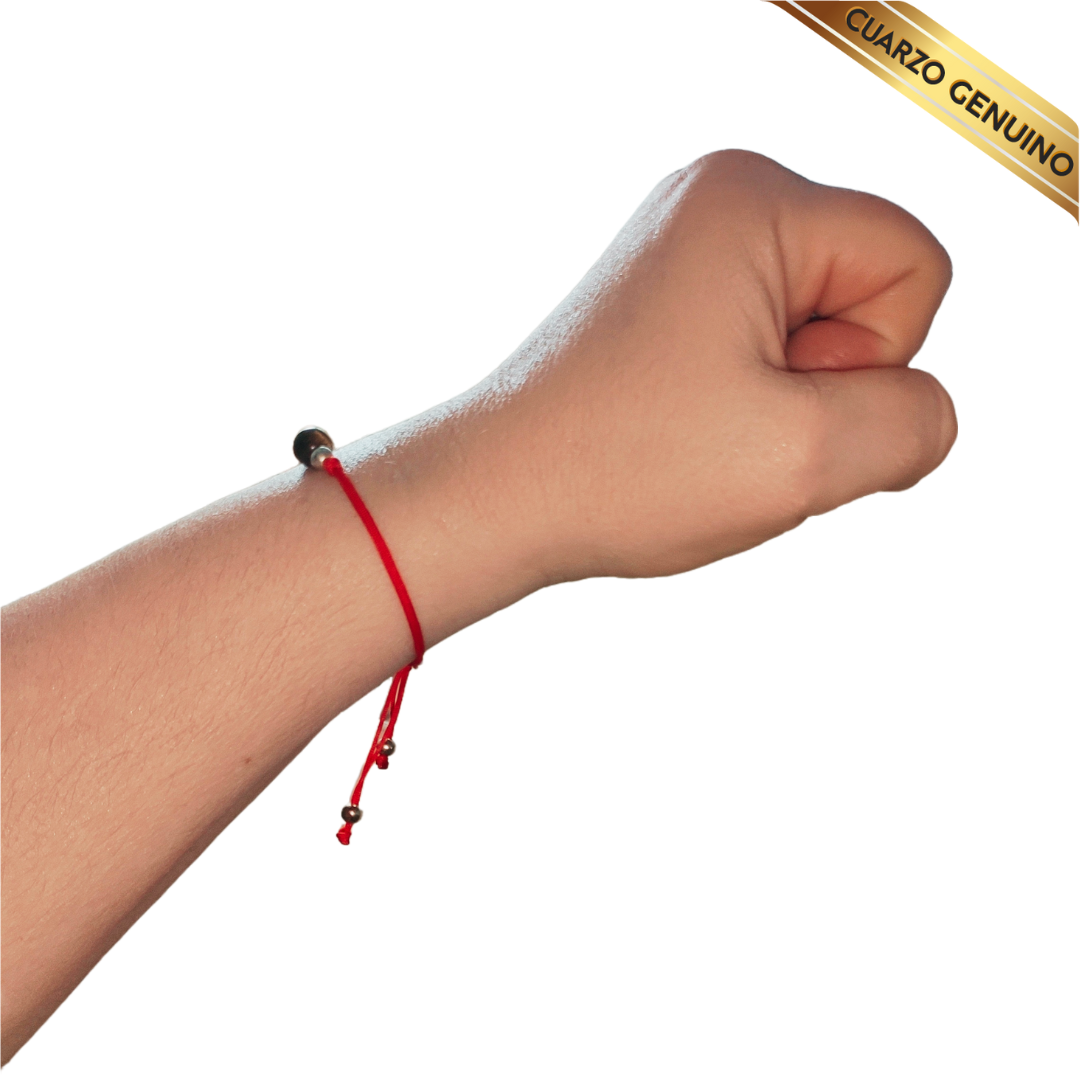 Pulsera Hilo Rojo Liso 1 Cuarzo Ojo de Tigre