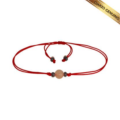 Pulsera Hilo Rojo Liso 1 Cuarzo Rosa