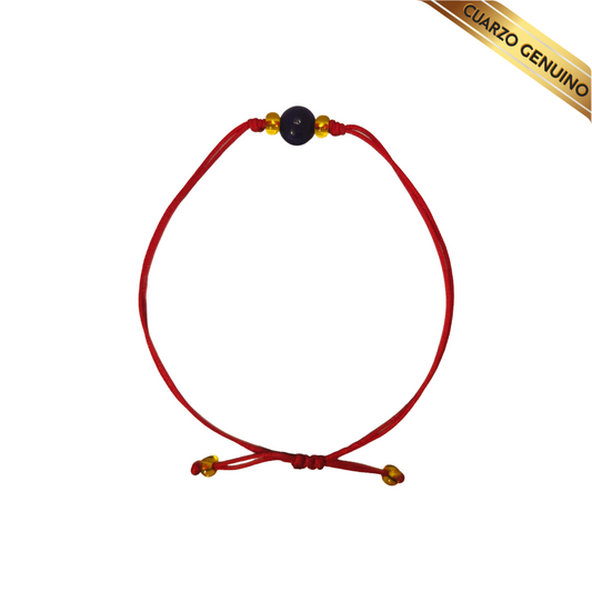 Pulsera Hilo Rojo Liso 1 Cuarzo Lapislázuli